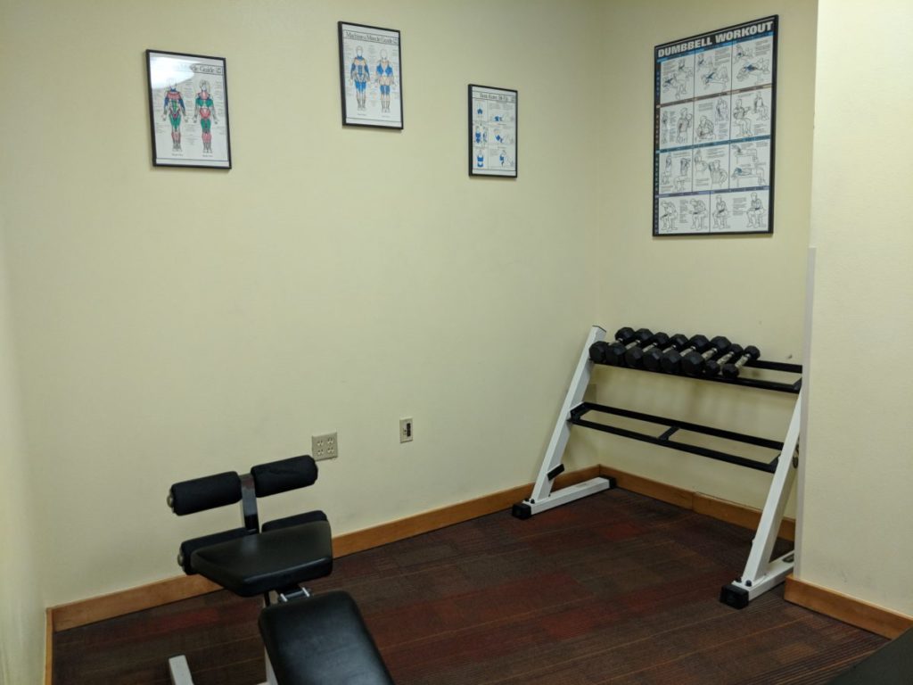 Best Western Lake Buena Vista part of Disney World Resort in Florida has a workout room with weights