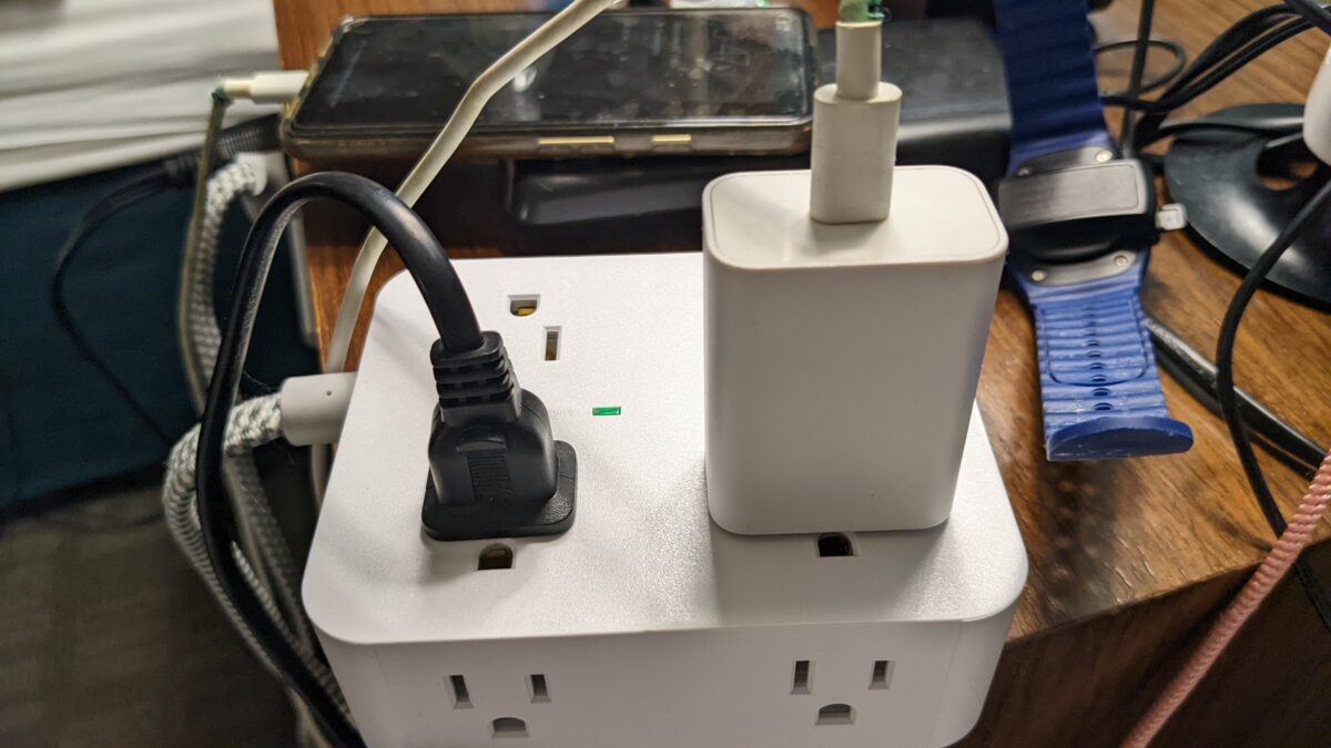Hampton Inn & Suites at SeaWorld Orlando has very few outlets but we brought along a portable surge protector power strip with a long cord so we could still charge all our electronics.