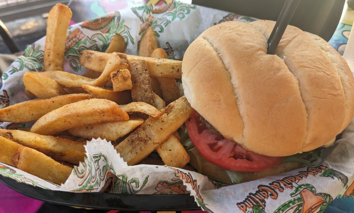 Loco Gecko Myrtle Beach has great sandwiches and burgers, like the classic cheeseburger pictured here.